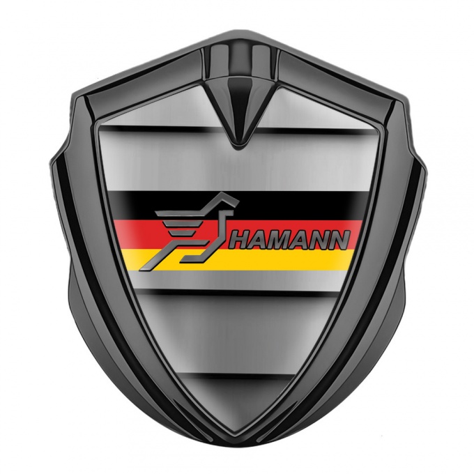 Hamann Metal Domed Emblem Graphite Front Grille Germany Flag Edition