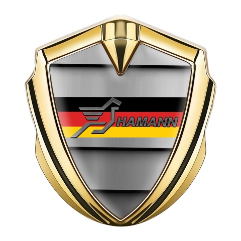 Hamann Metal Domed Emblem Gold Front Grille Germany Flag Edition