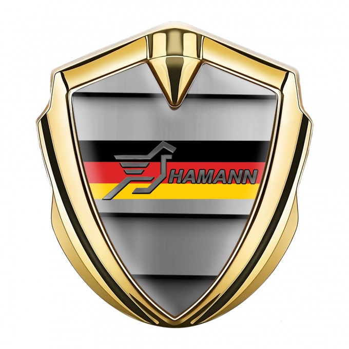 Hamann Metal Domed Emblem Gold Front Grille Germany Flag Edition
