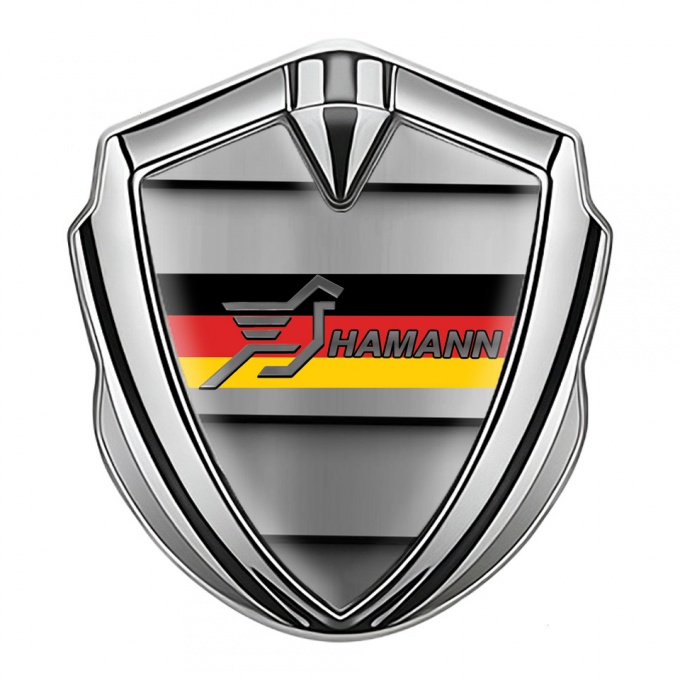 Hamann Metal Domed Emblem Silver Front Grille Germany Flag Edition