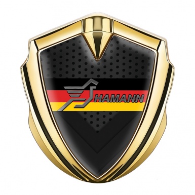 Hamann Badge Self Adhesive Gold Dark Mesh Germany Flag Edition
