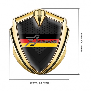 Hamann Badge Self Adhesive Gold Dark Mesh Germany Flag Edition