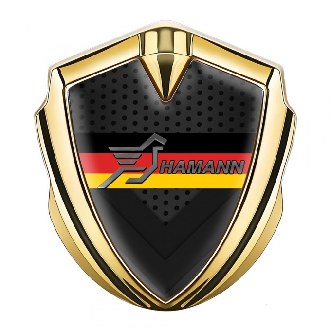 Hamann Badge Self Adhesive Gold Dark Mesh Germany Flag Edition