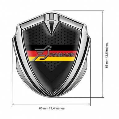 Hamann Badge Self Adhesive Silver Dark Mesh Germany Flag Edition