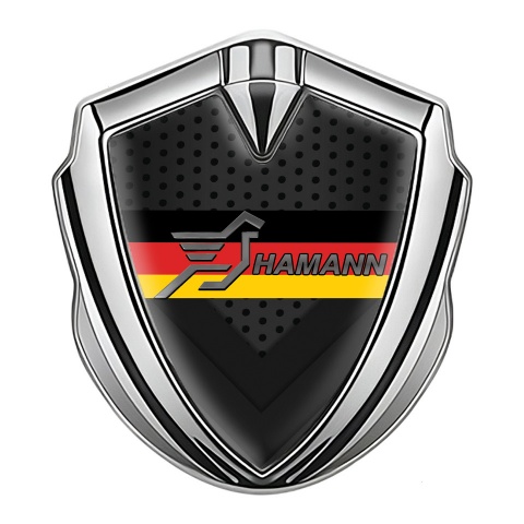 Hamann Badge Self Adhesive Silver Dark Mesh Germany Flag Edition