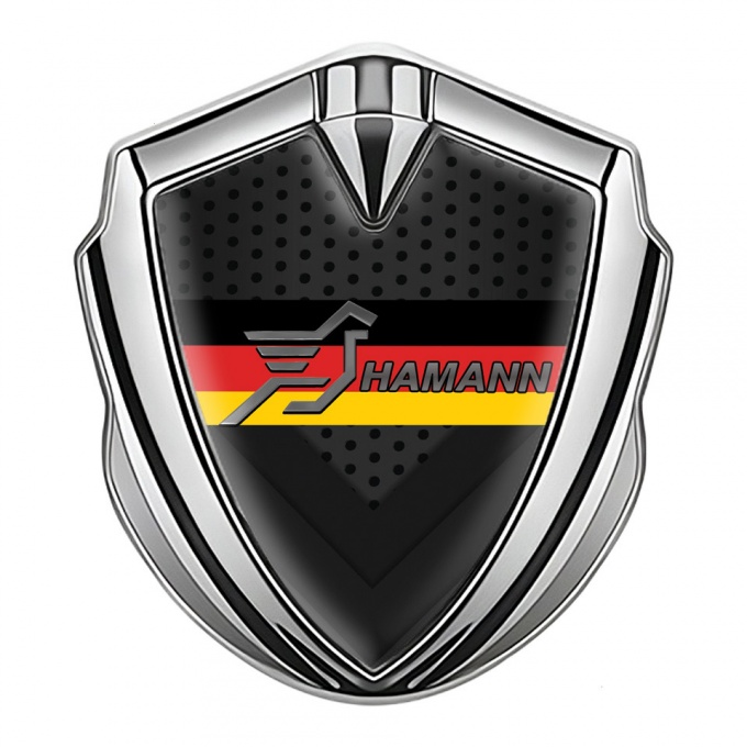Hamann Badge Self Adhesive Silver Dark Mesh Germany Flag Edition