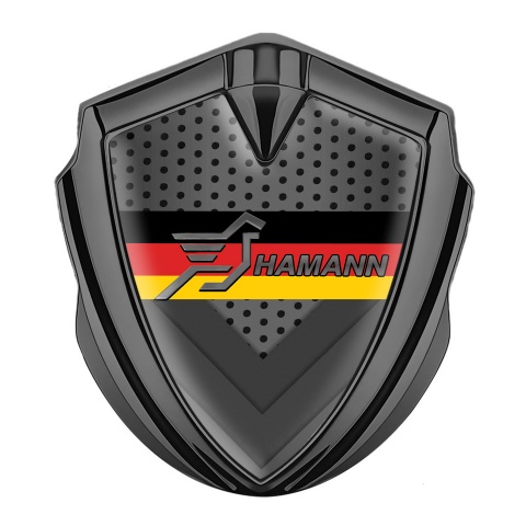 Hamann Metal Emblem Self Adhesive Graphite Light Mesh Germany Flag Edition