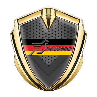 Hamann Metal Emblem Self Adhesive Gold Light Mesh Germany Flag Edition