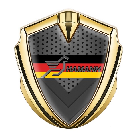 Hamann Metal Emblem Self Adhesive Gold Light Mesh Germany Flag Edition