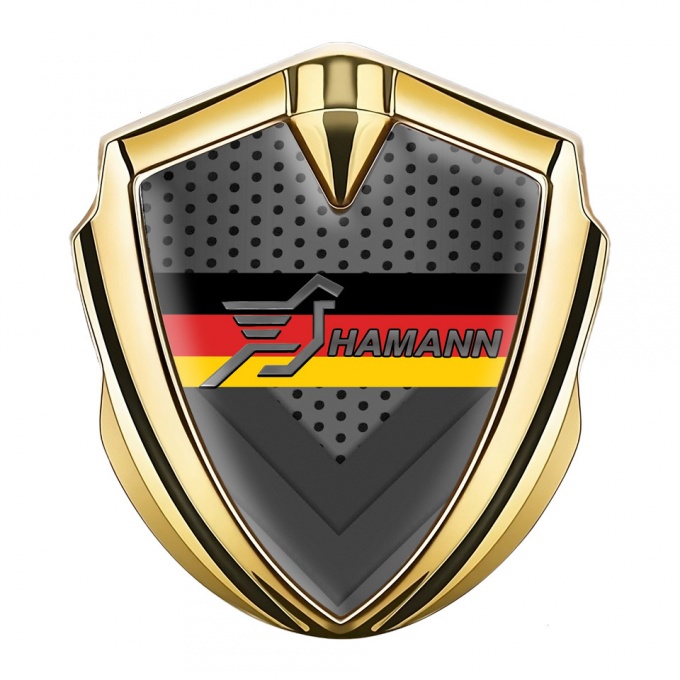 Hamann Metal Emblem Self Adhesive Gold Light Mesh Germany Flag Edition