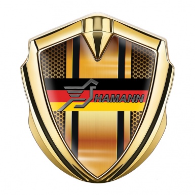 Hamann Fender Emblem Badge Gold Orange Grate Germany Flag Edition