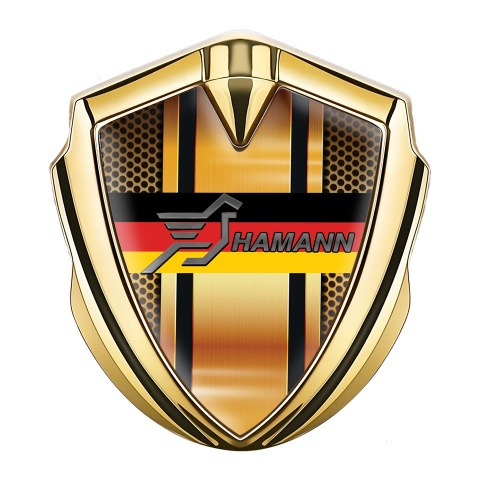 Hamann Fender Emblem Badge Gold Orange Grate Germany Flag Edition