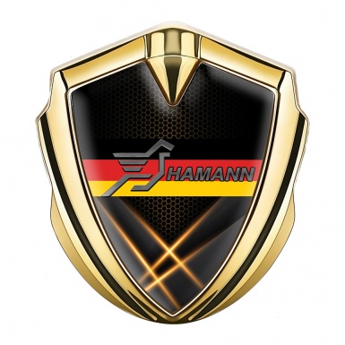 Hamann Emblem Trunk Badge Gold Orange Lights Germany Flag Edition