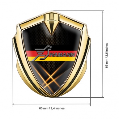 Hamann Emblem Trunk Badge Gold Orange Lights Germany Flag Edition