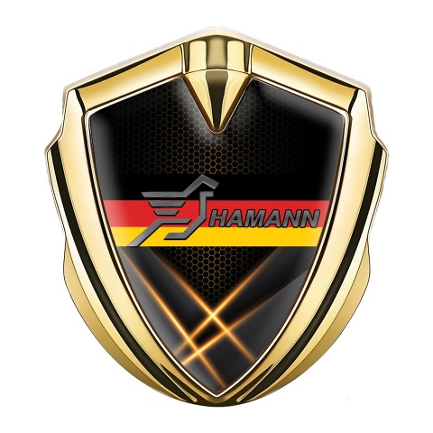 Hamann Emblem Trunk Badge Gold Orange Lights Germany Flag Edition