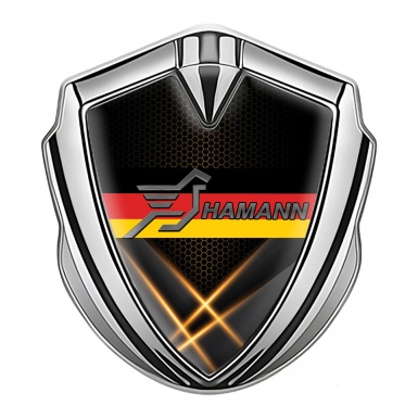 Hamann Emblem Trunk Badge Silver Orange Lights Germany Flag Edition