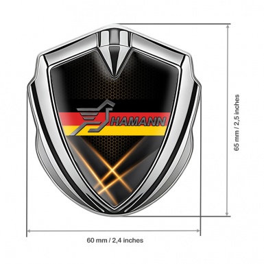 Hamann Emblem Trunk Badge Silver Orange Lights Germany Flag Edition