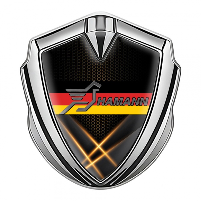 Hamann Emblem Trunk Badge Silver Orange Lights Germany Flag Edition