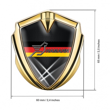Hamann Emblem Self Adhesive Gold Light Shafts Germany Flag Edition