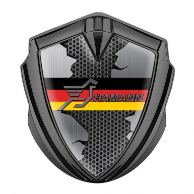 Hamann Domed Emblem Badge Graphite Ripped Metal Germany Flag Edition