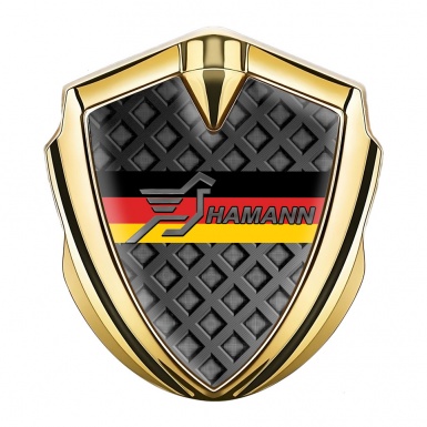 Hamann Emblem Metal Badge Gold Light Fence Germany Flag Edition