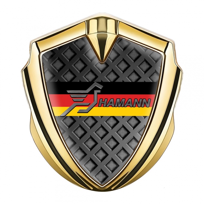 Hamann Emblem Metal Badge Gold Light Fence Germany Flag Edition