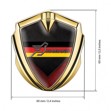 Hamann Metal Domed Emblem Gold Red Wings Germany Flag Edition