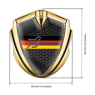Hamann Badge Self Adhesive Gold Dark Elements Germany Flag Design