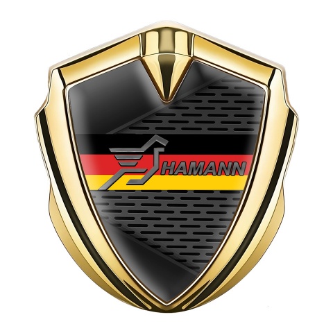 Hamann Badge Self Adhesive Gold Dark Elements Germany Flag Design