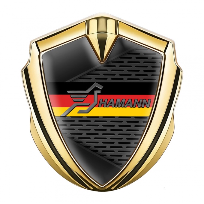 Hamann Badge Self Adhesive Gold Dark Elements Germany Flag Design
