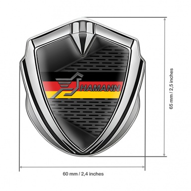Hamann Badge Self Adhesive Silver Dark Elements Germany Flag Design