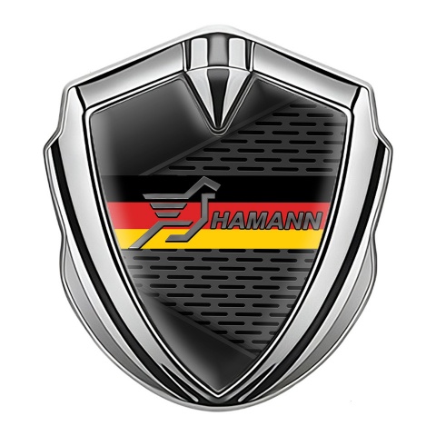 Hamann Badge Self Adhesive Silver Dark Elements Germany Flag Design