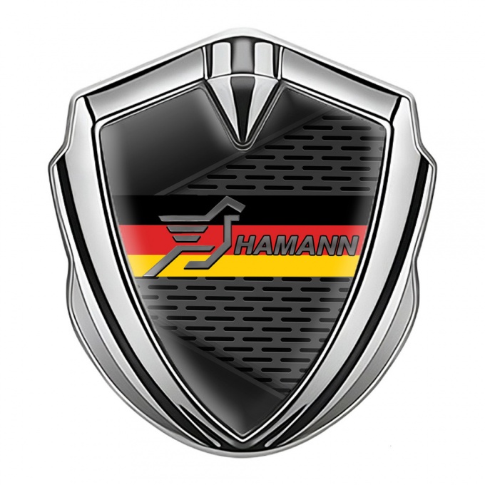 Hamann Badge Self Adhesive Silver Dark Elements Germany Flag Design