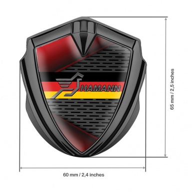 Hamann Emblem Badge Self Adhesive Graphite Red Fragments Germany Flag