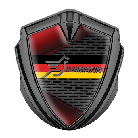 Hamann Emblem Badge Self Adhesive Graphite Red Fragments Germany Flag