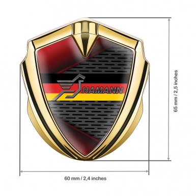 Hamann Emblem Badge Self Adhesive Gold Red Fragments Germany Flag