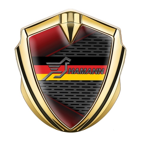 Hamann Emblem Badge Self Adhesive Gold Red Fragments Germany Flag