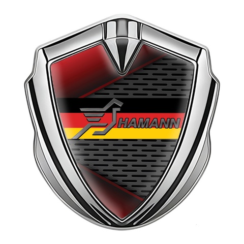 Hamann Emblem Badge Self Adhesive Silver Red Fragments Germany Flag
