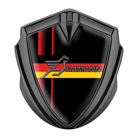 Hamann Emblem Fender Badge Graphite Crimson Stripes Germany Flag Design