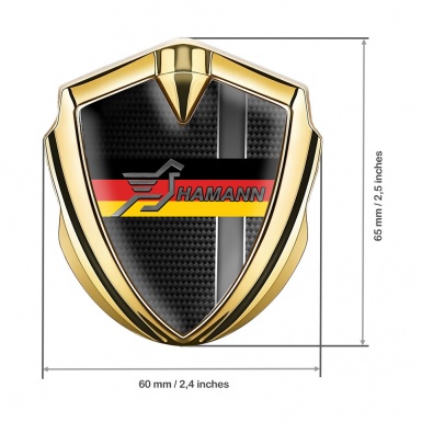 Hamann Fender Emblem Badge Gold Grey Stripe Germany Flag Edition