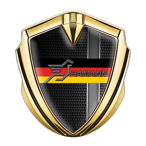 Hamann Fender Emblem Badge Gold Grey Stripe Germany Flag Edition