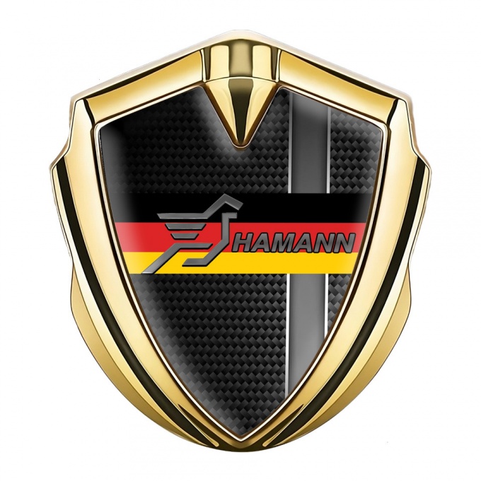 Hamann Fender Emblem Badge Gold Grey Stripe Germany Flag Edition