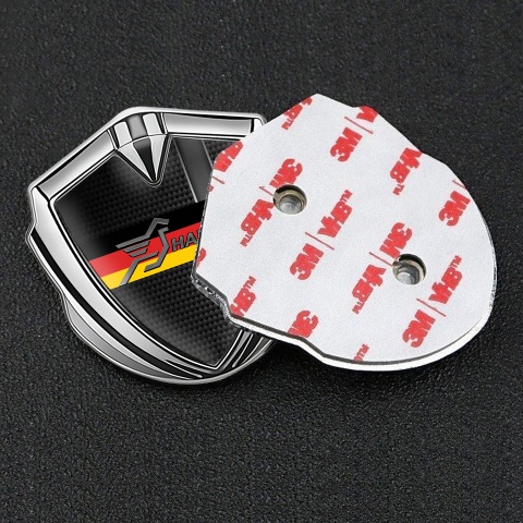 Hamann Fender Emblem Badge Silver Grey Stripe Germany Flag Edition