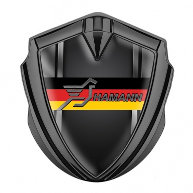 Hamann Emblem Trunk Badge Graphite Metal Frame Germany Flag Edition