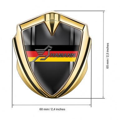 Hamann Emblem Trunk Badge Gold Metal Frame Germany Flag Edition