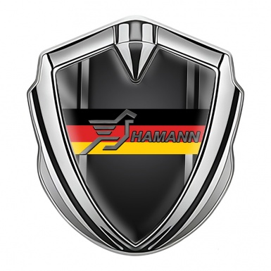 Hamann Emblem Trunk Badge Silver Metal Frame Germany Flag Edition