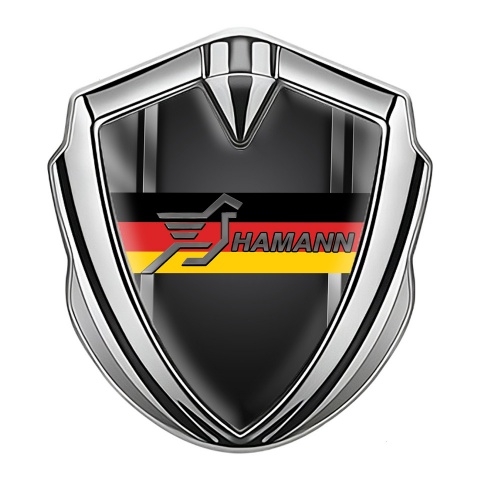 Hamann Emblem Trunk Badge Silver Metal Frame Germany Flag Edition