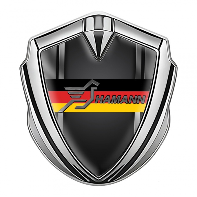Hamann Emblem Trunk Badge Silver Metal Frame Germany Flag Edition