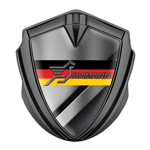 Hamann Emblem Self Adhesive Graphite Polished Surface Germany Flag Edition