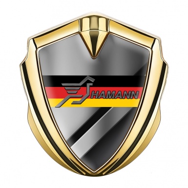 Hamann Emblem Self Adhesive Gold Polished Surface Germany Flag Edition